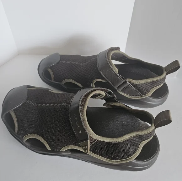 CROCS 11 Brown Men\'s Swiftwater Mesh Deck Sandals Crocs Men main image 3